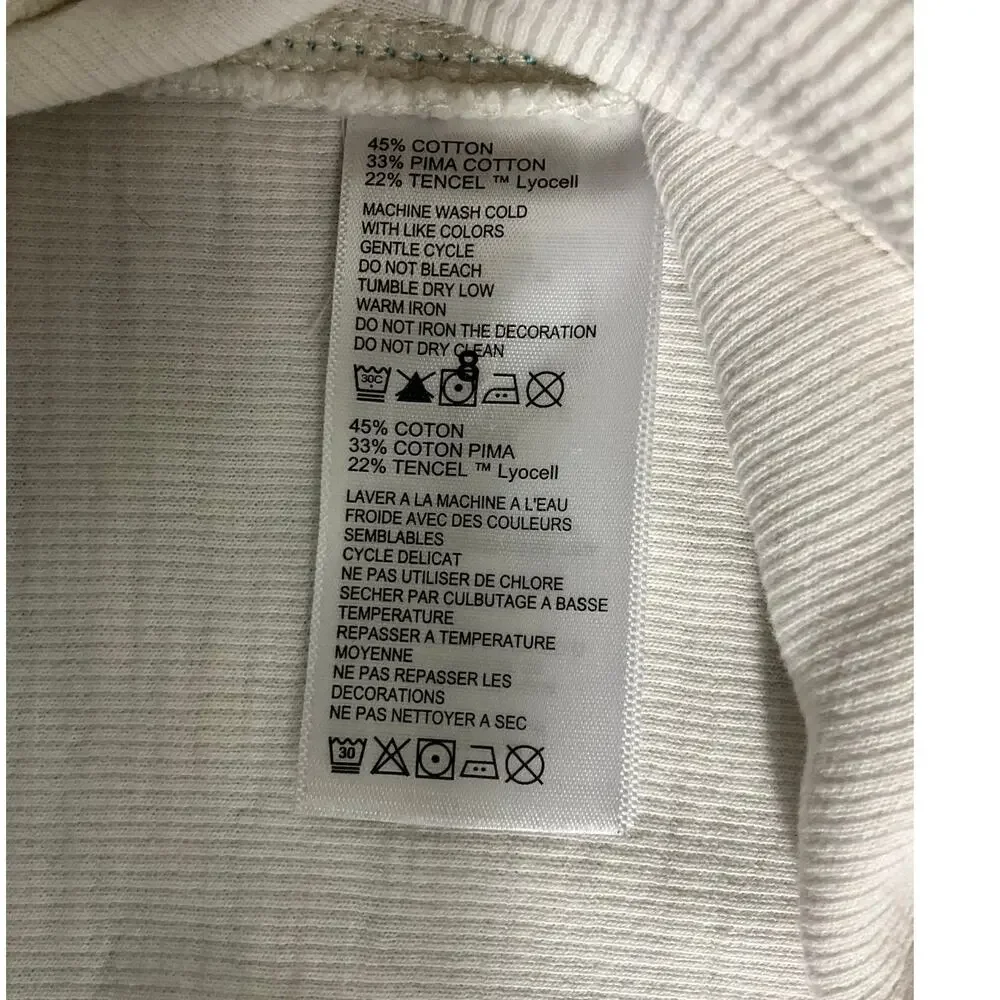 Tommy Bahama XXL 1/4 Zip Pullover Sweater Cream Color Teal Embroidery Logo